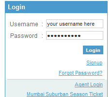 irctc login page